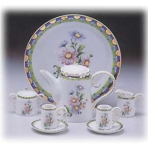  Daisies Fine Porcelain Miniature Tea Set