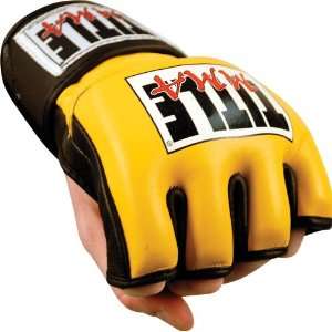  TITLE MMA Cage & Competition Gloves, Gold/Black, Regular 