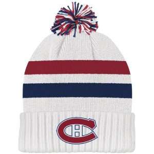  Montreal Canadiens White CCM Classics Cuffed Pom Knit Hat 