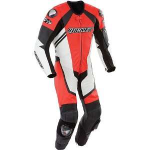   Piece Leather Street Racing Motorcycle Race Suit   Red/White / Sz.42