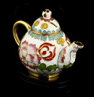 OLD CRAFT SILVER PLATED CLOISONNE POT/TEAPOT &STAND 400  