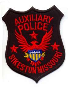 AUXILIARY POLICE SIKESTON MS EMBROIDERED IRON ON PATCH  