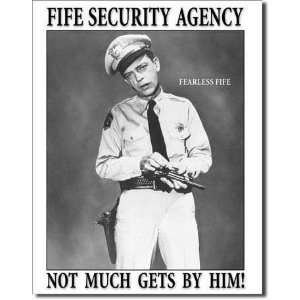  Tin Sign FIFE Security Agency by unknown. Size 16.00 X 11 