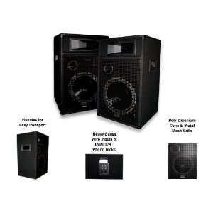   BR12 2PKG 2000W Pair Pro DJ 12 3Way PA Monitor Speakers Electronics