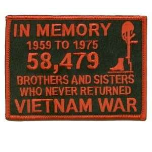   Memory of The 58479 Vietnam RED Veteran Biker Patch 