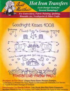 Goodnight Kisses Aunt Marthas Hot Iron Embroidery Transfer Designs