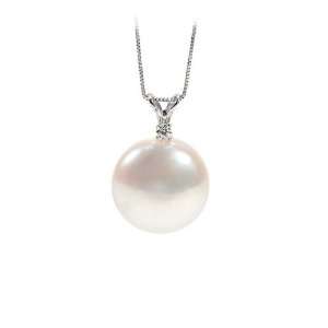   Coin Pearl and Diamond Sand Dollar Pendant   Pink 18 Inch Jewelry