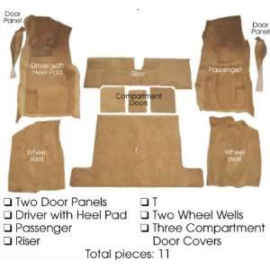   Corvette Carpet Replacement Kit, Complete kit (8296 Nutmeg Cut Pile