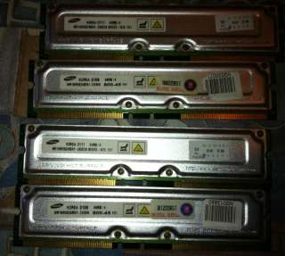 Lot of 4 64MB SAMSUNG MR16R0824BN1 CK8IN RDRAM 800 45  