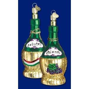  Chianti Bottle Old World Glass Ornament