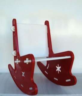 Mid Century Modern Child Rocking Chair Wood & Plastic  