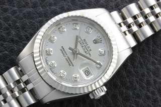   Ladies Rolex 18K/SS Oyster Perpetual Datejust Silver Diamond Watch