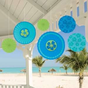 Lets Party By Amscan Blue, Green, and Turquoise Paper Fan Decorations 