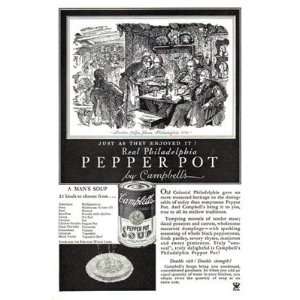  Print Ad 1934 Campbells Pepper Pot Soup Just as they 