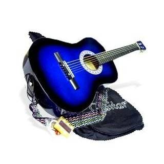 38 BLUE Acoustic Guitar Starter Package (Guitar, Gig Bag, Strap, Pick 