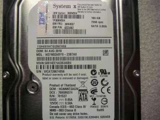   Digital WD1602ABYS 23B7A0 160GB, 7200RPM SATA 3.5 Desktop Drive