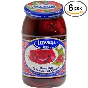 Lowell Foods Home Style Pickled Beets in Quarters, 31.7400 Ounce Glass 