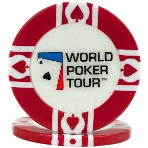   World Poker TourT 11.5g Red Clay Filled Poker Chip 