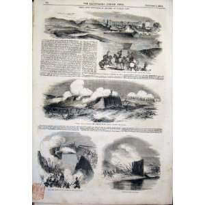 Seige Operations Chatham Bridge Pontoon Old Print 1843  