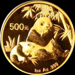 2007 500Y Gold China Panda 1 oz PCGS MS69  
