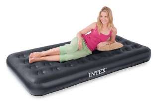 INTEX Twin Airbed Velvet Flocked Inflatable Bed Air Mattress & Built 