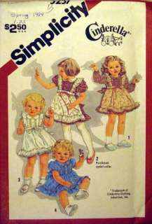 description simplicity 5257 pattern is for a toddler girls back