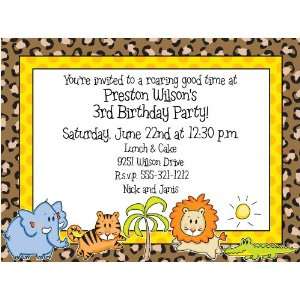   Birthday Party Invitations   Safari Animals Birthday Party Invitation