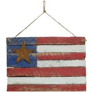  Flag   Americana Plaque   Primitive Country Rustic Rusty 