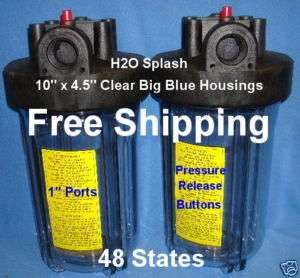 Big Blue 10Clear Water Filter Housing (2) Whole House  