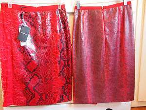 Ladies Dolce & Gabbana Red Snake Skin and Lace Skirt  