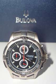 Caravelle Bulova Mens Silver Bracelet Chronograph Racing Watch  