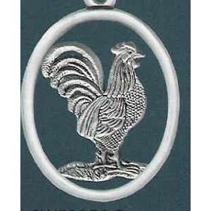  Rooster Pewter Fan Pull with 6 Chain