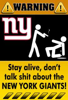 Wall Poster 13x19 Warning Sign NFL New York Giants   3  