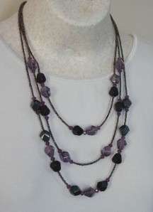 Lia Sophia BOREALIS Necklace ~$76~ Plum/Black/Purple w/ Box  