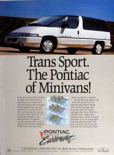 1990 Pontiac Trans Sport Minivan automobile car AD  