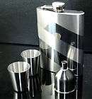 8oz Stainless Steel Hip Flask 2 Cups 1 Big Funnel #8P4 2CBF