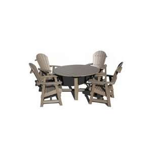  VIFAH Recycled Plastic Round Table And Adirondack Chair 