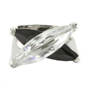  Black & White Oblique Ring Jewelry