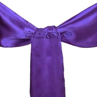   Purple Satin Chair Cover Sash Bow 15cm*275cm Wedding Party Decorations