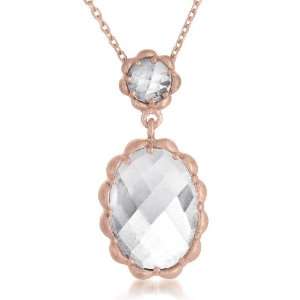  Rock Candy Rose Gold Plated semiprecious Ovel shape Clear 