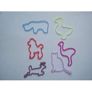  Animal Assorted Rubber Band Bracelets 24 Pack. Contains 