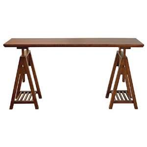    Birch and Cherry Wood Sawhorse Desk and Table