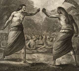 Voyage du Capitaine James Cook Maori Combat boxe Tonga Hapaee Hawai 