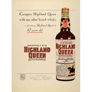   Queen Scotch Whiskey Bottle   Original Print Ad