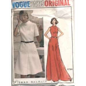  Vintage Vogue Paris Original Pierre Balmain Dress Sewing 
