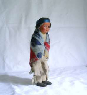   Skookum Native American Indian Boy Girl Squaw Doll Figure Antique