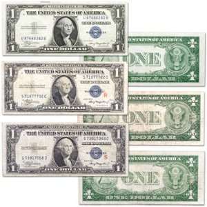  1935 Complete $1 Silver Certificates Variety Set (3 Notes 