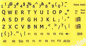   stickers for keyboards large letters uppercase on yellow background