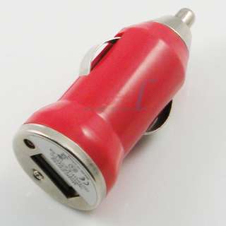 Red USB Car Charger+Cable For iPod iPhone 3G 3GS 4G  