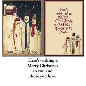  Three Snowmen at Barn Christmas Cards Health & Personal 